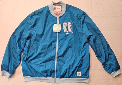 #ad Strange Planet Nathan Pyle Alien Bubbles Blue Windbreaker Bomber Jacket 2XL NEW $30.98