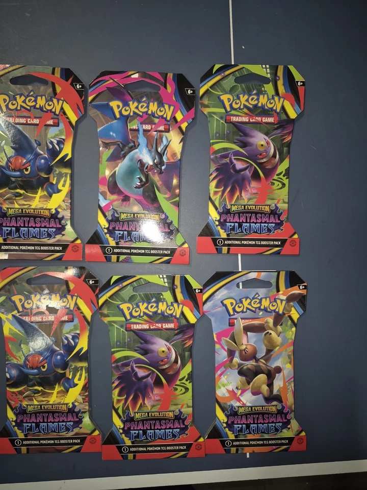 批量 10 张 Pokémon Mega Evolution Phantasmal Flames 密封未开封卡 — 第 4/4 张图片