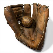 Vintage Wilson A2034 Lefty Gomez Personal Model Baseball Glove RHT Display +Ball