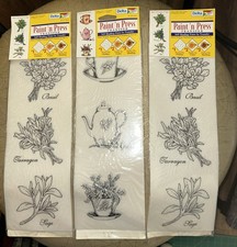 Lot Of 3 ~ New Delta Paint 'n Press Transfer Sticky Stencils Assorted Designs