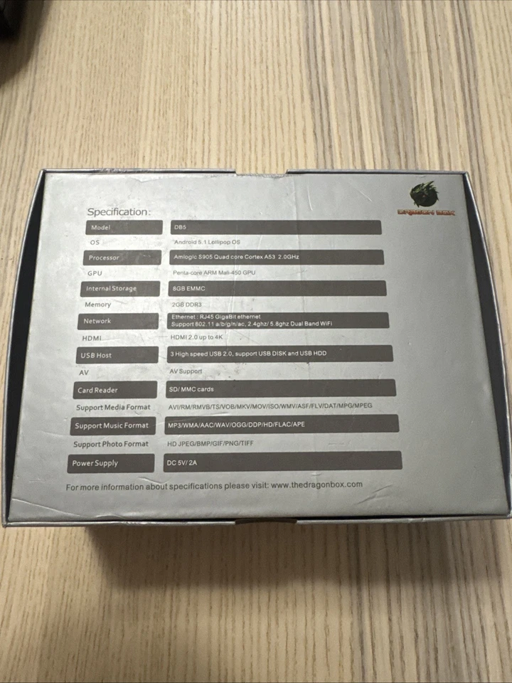 Dragon Box DB5 Smart Media TV Streaming Device Quad Core 4K, New W Remote - Image 2 of 4