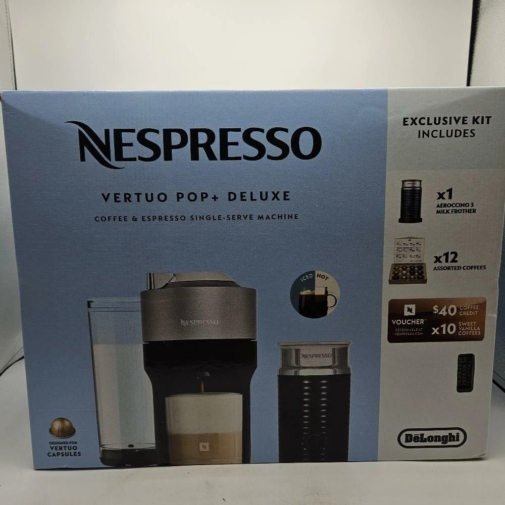 Nespresso Vertuo Pop+ Deluxe Coffee/Espresso Maker by Breville with Milk Frother