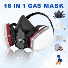 16 in 1 Half Face Mask With Earplugs Filter Anti-Dust/Gas Respirator for 6200 US