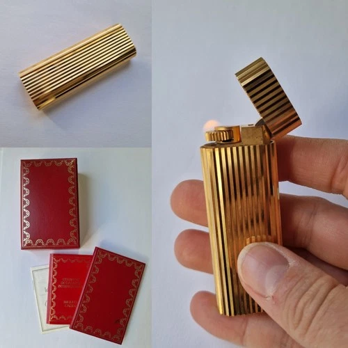 Cartier Silver Metal Lighter Cartier Lighter Good Condition