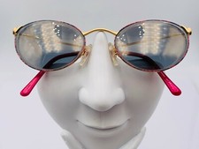 Vintage Tura 752 Pink Gold Metal Oval Cat Eye Sunglasses Japan FRAMES ONLY