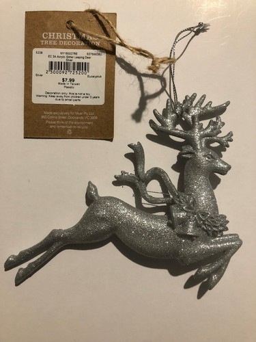 Cute Leaping DEER Reindeer Christmas Tree Decor Xmas Party Ornament - #A40 - Picture 2 of 2