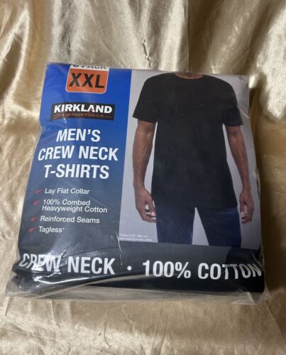 NEW! 6 Pack Count Kirkland size XXL mens black t-shirts