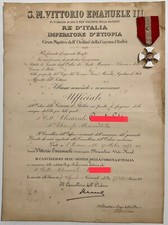 REGNO D’ITALIA CAVALIERE UFFICIALE CORONA D’ITALIA RE V.E.III° ORO + DIPLOMA