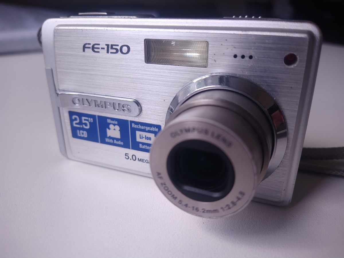 Olympus FE-150 5.0 MP 3X Optical Zoom Digital Camera Silver 512 MB