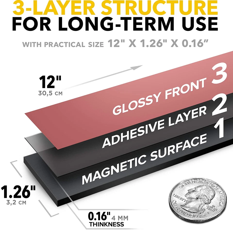 Adhesive Magnetic Strip for Knives Kitchen with Multipurpose Use as Knife Holder - Image 2 of 4