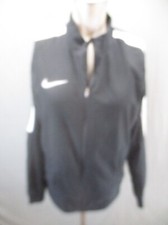NIKE DRI-FIT Size M Womens Black Full Zip Stand Collar Pocket Track Jacket 830