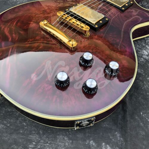 Grote Electric Guitar Purple Burst Burl Maple Top Solid Mahogany Body Guitar - Picture 3 of 11