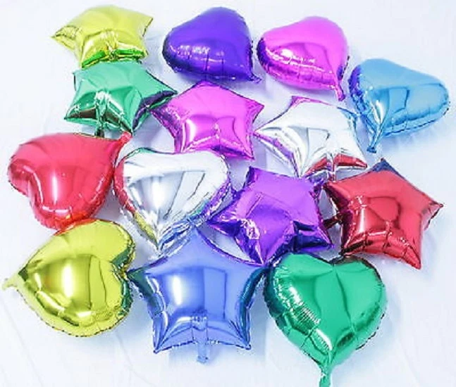 1-10 5" 10" 18" 24" Star Solid Foil Balloon Helium Ball Baby Shower Graduation - Image 4 of 4