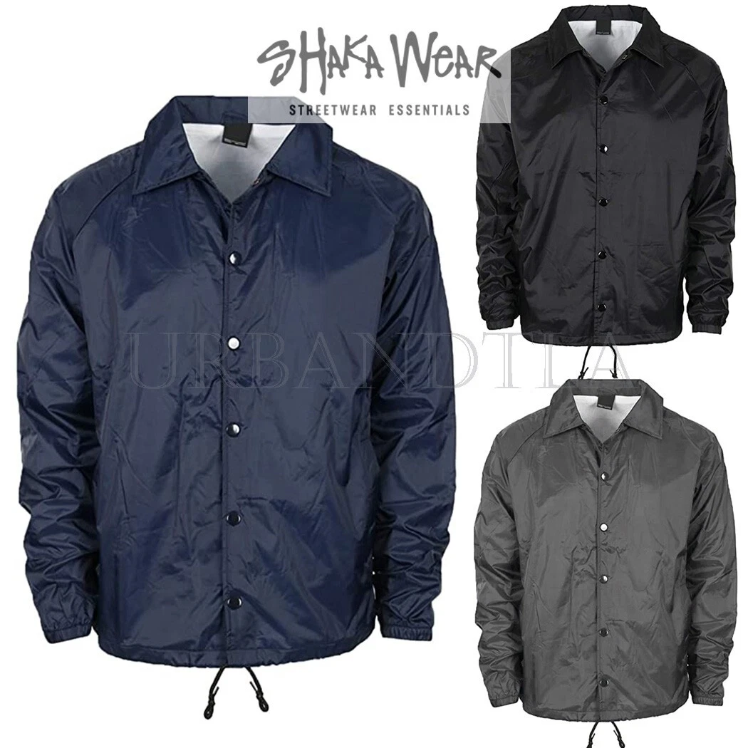 Shaka Wear Men’s Coach Jacket Lightweight Windbreaker S-5XL
Opens in a new window or tab