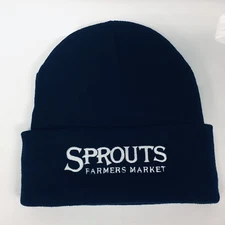Sprouts Farmers Market Beanie Knit Hat Dark Navy Decky