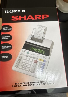 Sharp EL-1801v Electronic Printing Calculator Digit
