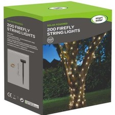 Image of Smart Garden Outdoor Solar Powered Firefly Wire Lights 200 LEDs - Warm White