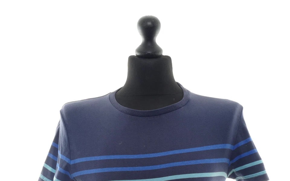 Superdry Herren T-Shirt S blau dunkelblau gestreift Rundhals Jersey Baumwolle - Bild 2 von 4
