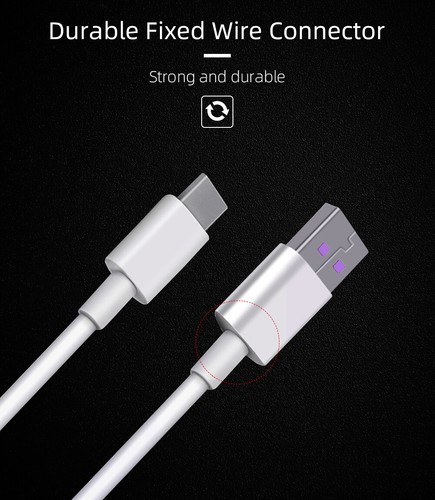 USB C To Type C Fast Charging 5A Cable 1m Mobile Phone Data Cord Samsung Xiaomi - Picture 9 of 12