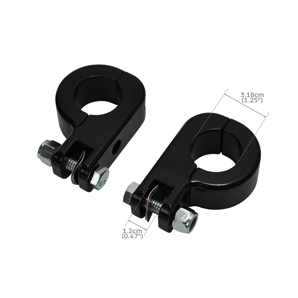 Braçadeiras de apoio para os pés 1 1/4" Highway Foot Pegs suporte para Harley Touring Road Glide EUA - Imagem 3 de 4