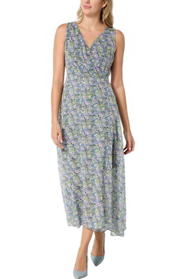 chinese dress ladies Taylor Satin Crinkle Maxi Dress, Green / 6
