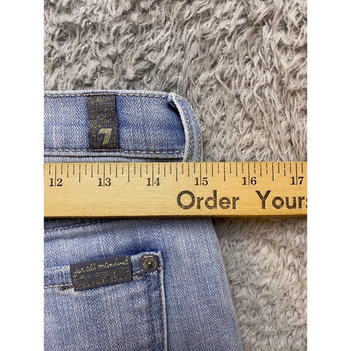 Pantalones de mezclilla para mujer 7 For All Mankind 26 desgastados rasgados lavado claro - Imagen 19 de 23