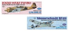 Two Flying Kits Guillow's Balsa Wood, Infamous WWII German Fighters SMU-502-505