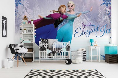 Girl S Bedroom Wallpaper 368x254cm Elsa Anna Sisters Wall Mural Disney Frozen 5902066045993 Ebay