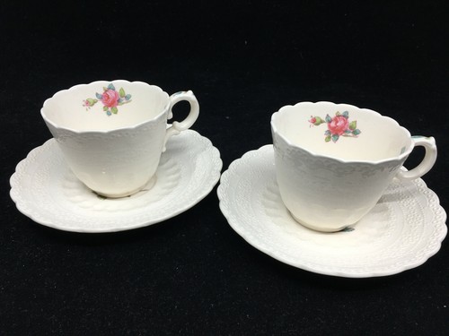 Billingsley Rose Pink Copeland Spode 2 Demitasse Cup Saucer Sets England 70392 - Picture 2 of 5