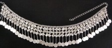 Tribal Jewelry Chain Silver Coins Belt Belly Dance Hip Skirt Costume Boho Gypsy