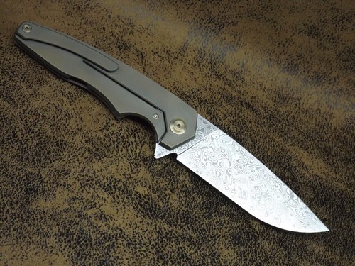 A.Cheburkov Exklusives Taschenmesser Klappmesser Rostfreier Damast 61-HRC Folder - Picture 2 of 11
