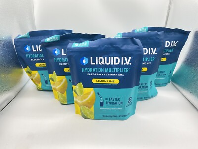 Liquid IV Hydration Multiplier  Limon-Lime 5 Pack of 16 Each - 80 Total Sticks