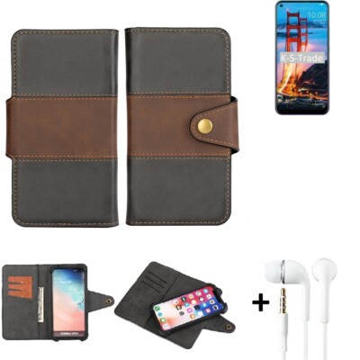 Wallet Case für ZTE Blade V2020 + headset Schutz Hülle + Handy Tasche Braun Bo