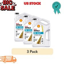 3 Pack Shell Rotella T4 Triple Protection 15W-40 Diesel Engine Oil, 1 Gallon
