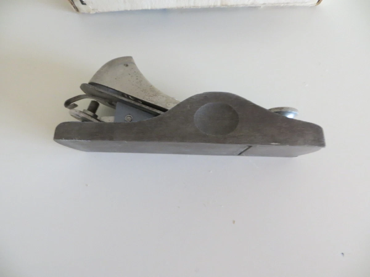 Vintage CRAFTSMAN 3704 Block Plane Adjustable Woodworking Tool in BOX Blue