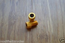 Set of 2 anodized Presta to Schrader Valve Adapters Gold