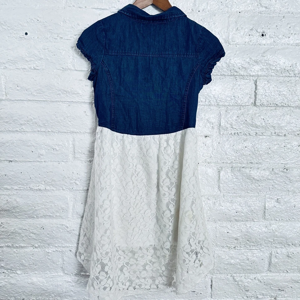 Vestido Guess Niños Azul Blanco Adolescentes Niñas Talla 12 Buen Estado Foto 4 de 4