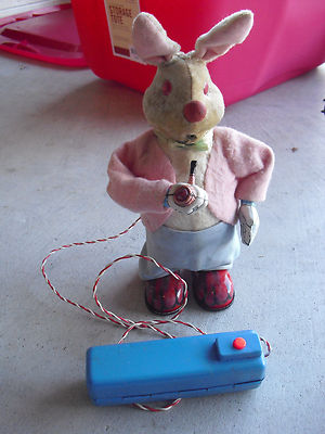 RARE 1950s San Japan Battery Operated Pipe Smoking Rabbit Toy | eBay