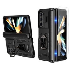 For Samsung Galaxy Z Fold 7/6/5 Shockproof PC Slide Lens Case Stand Screen Cover