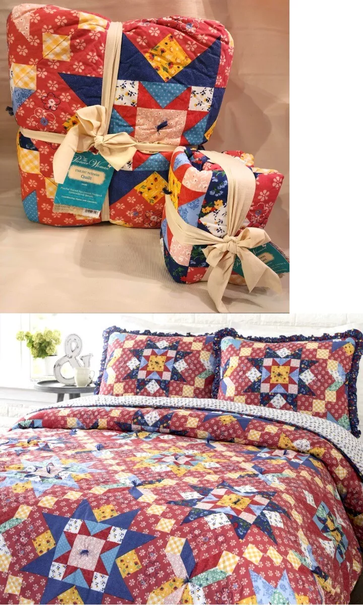 Pioneer Woman Multi Color Starlight Patchwork Cotton Full Queen