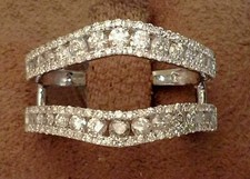 2Ct Round Cut Lab Created Diamond Enhancer Guard Wrap Ring 14k White Gold Plated