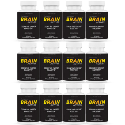 Brain Actives Cognitive Brain Booster Pills for Advanced Memory and Focus-12Pack