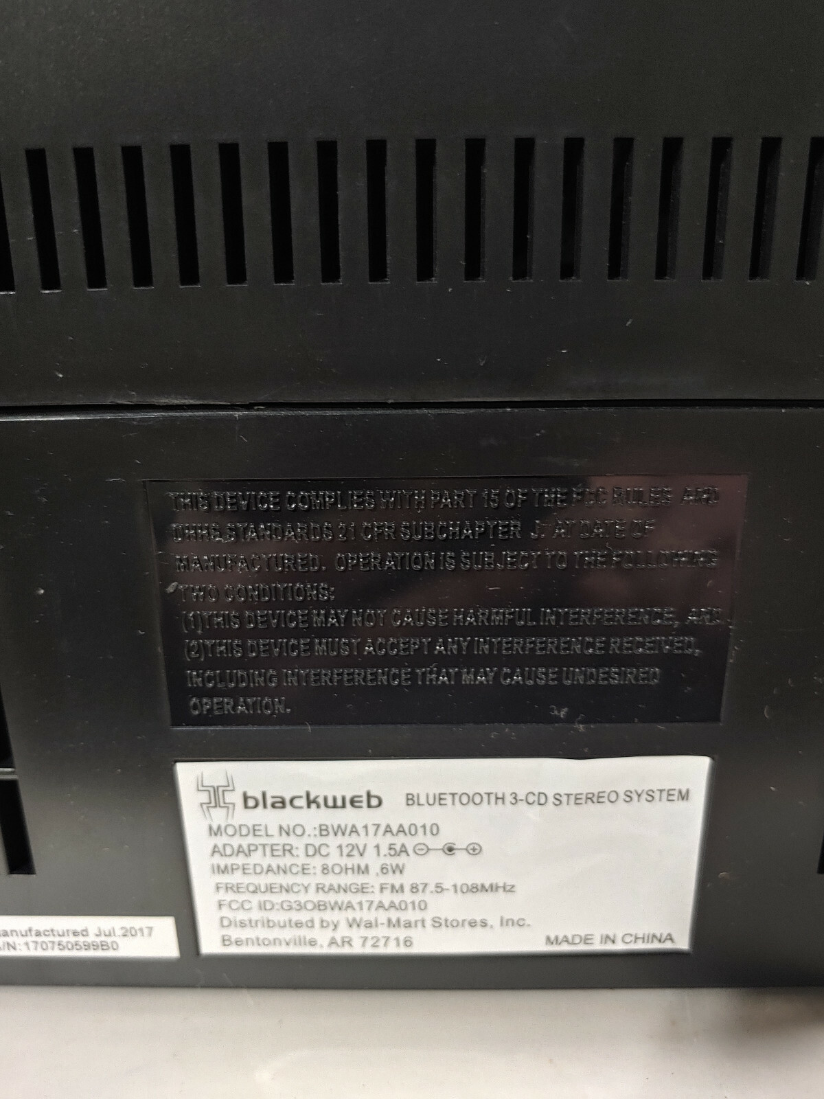 blackweb 3 cd stereo system