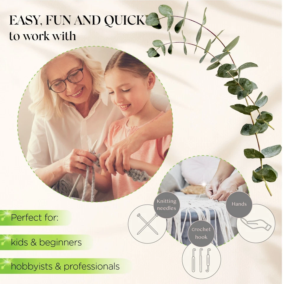 Hilo de cordón de macramé MeriWoolArt 4 mm 1 - 225 metros hilo de macramé grueso - Imagen 3 de 4