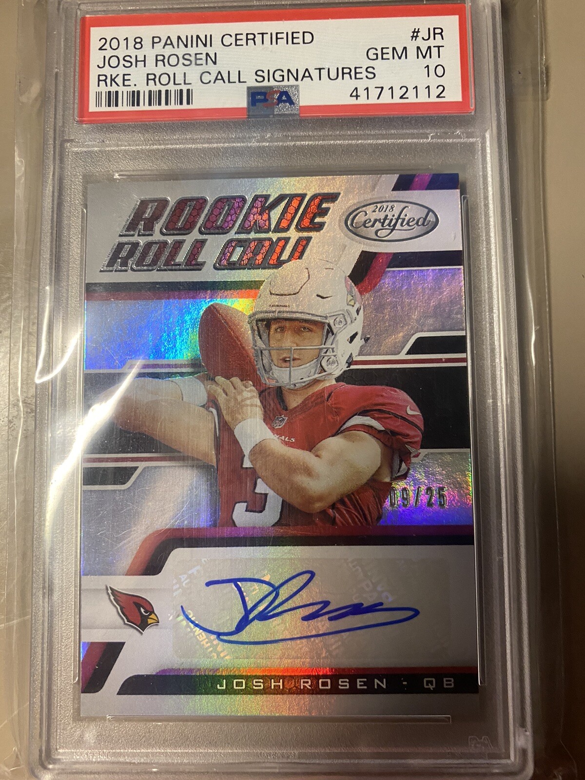 Josh Rosen Panini Certified Rookie Roll Call Signatures #JR Base