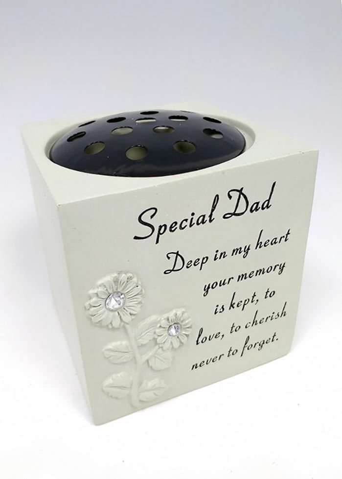 Memorial Graveside Pot Verse Flowers Diamante Rose Grave Pot Vase Special Missed