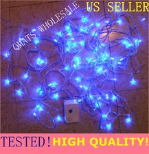 30FT 10M LED Christmas Wedding Light BLUE Wire String 8 FUNCTION US Seller