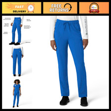 Women's Scrubs Cargo Pants - Straight-Leg, Drawstring, 7 Pockets, Force Flex