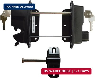 Keystone Black Zinc Diecast Metal Key Lockable Latch | 2-Sided | Keyed Alike | K