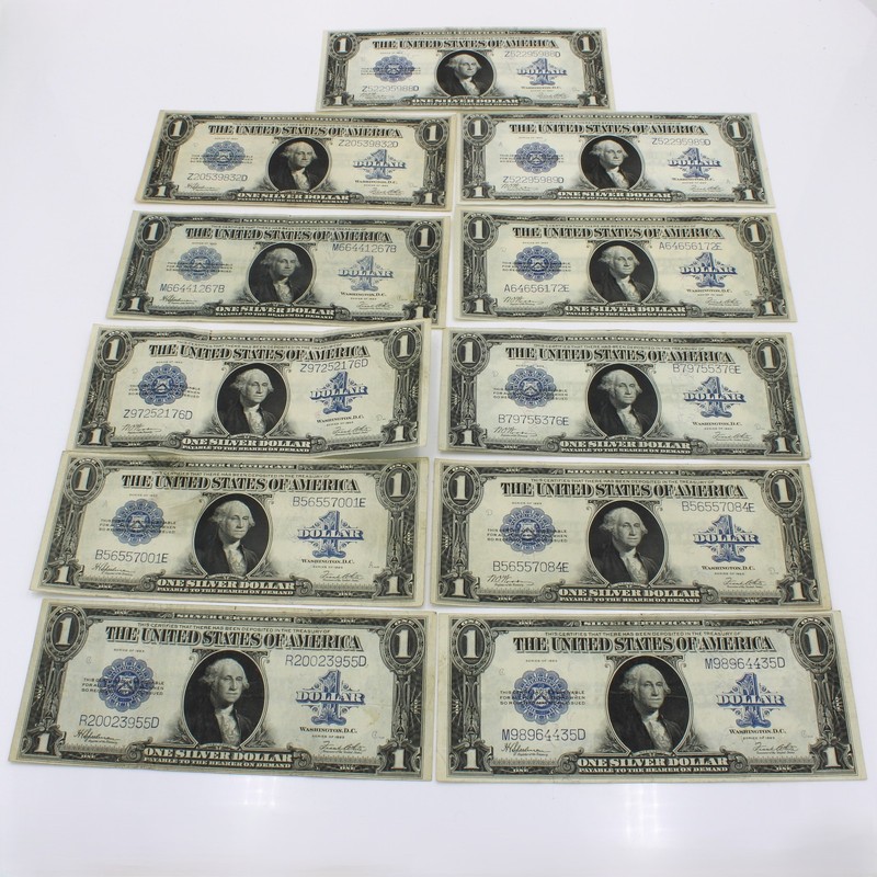 1923 Series $1 Silver Certificates U.S. Currency Notes Lot of 11 NR #C925-3